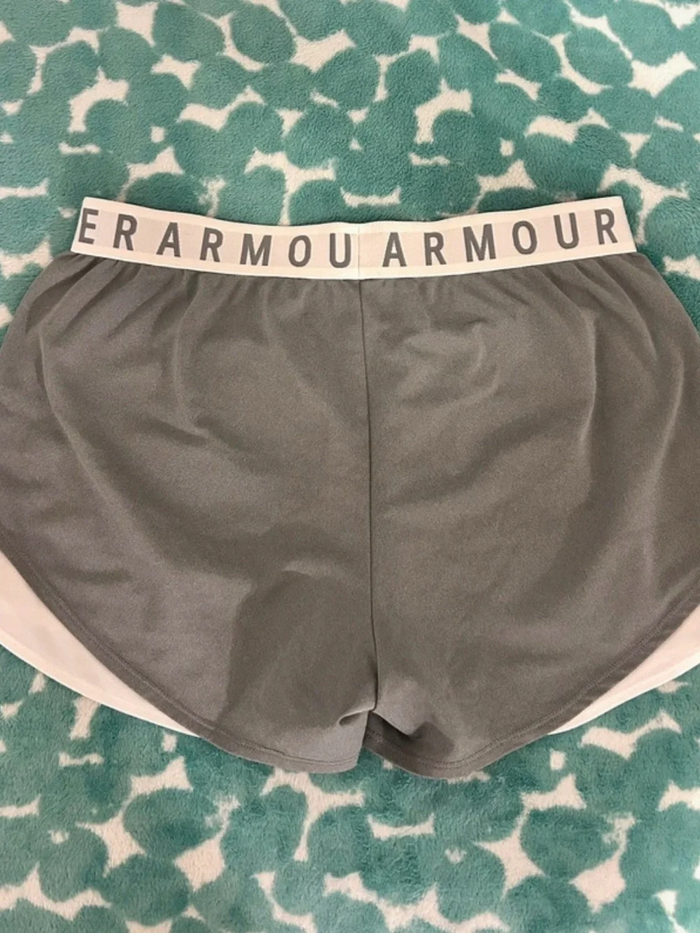 Under Armour Women's Gray Athletic Shorts with White Trim